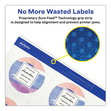 Avery® Printable Self-adhesive Permanent Id Labels W-sure Feed, 3-4" Dia, Clear, 400-pk freeshipping - TVN Wholesale